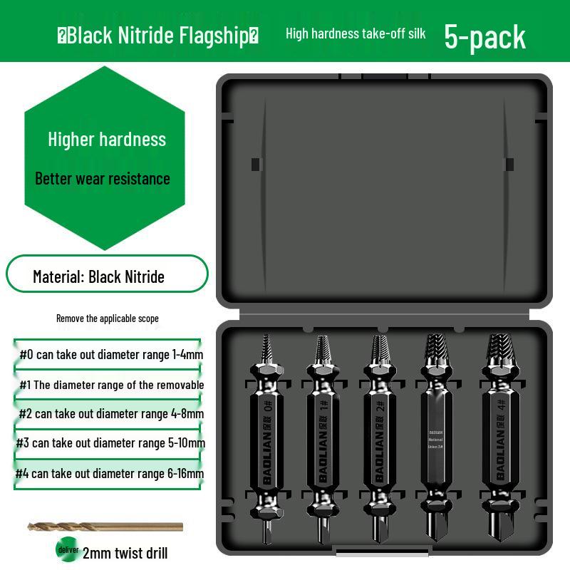 Rusty Screw & Wire Extractor - Reverse Thread Cone for Broken Head Removal