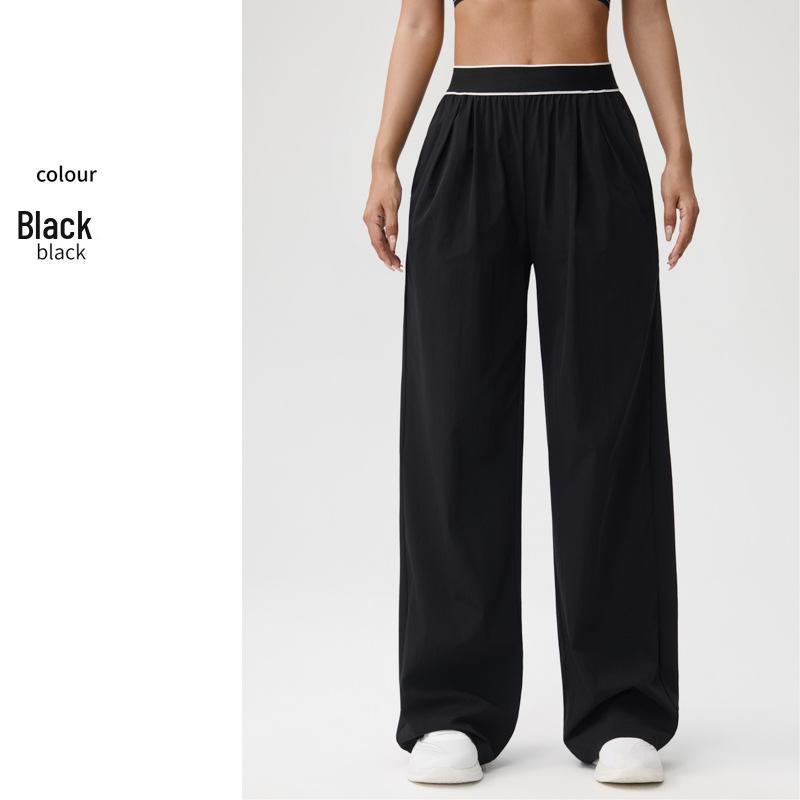 Quick-Dry Wide-Leg Yoga Pants: Breathable, Sun-Protective, High-Elastic Waist Casual Wear
