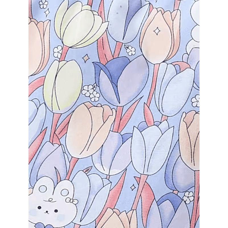 Summer 2024 New Sweet Princess Dress for Baby Girls, Stylish Floral Short-Sleeved Dress, Thin Summer Tulip Dress