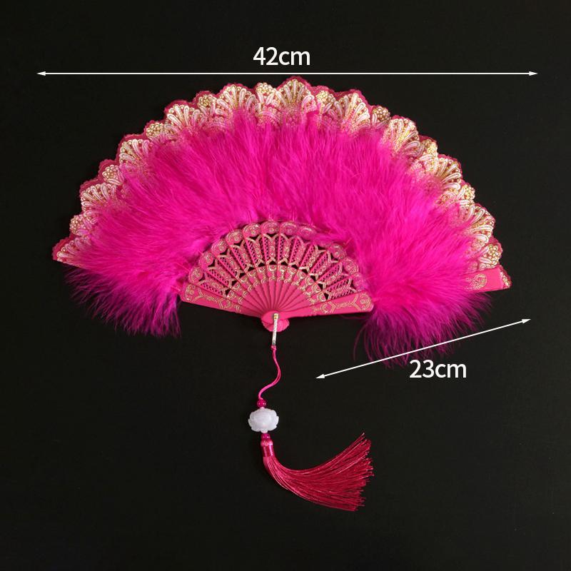 Classical Silk Folding Fan Chinese Style Dancing Foldable Feather Fan Portable Crafts Gift Creative Wedding Party Photo Props