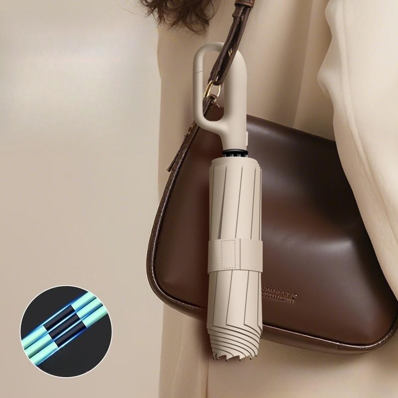 Open Close Umbrella for Unisex Sun Rain UV Protection Double Use Folding Umbrellas with Buckle Design Mini Rain Gear