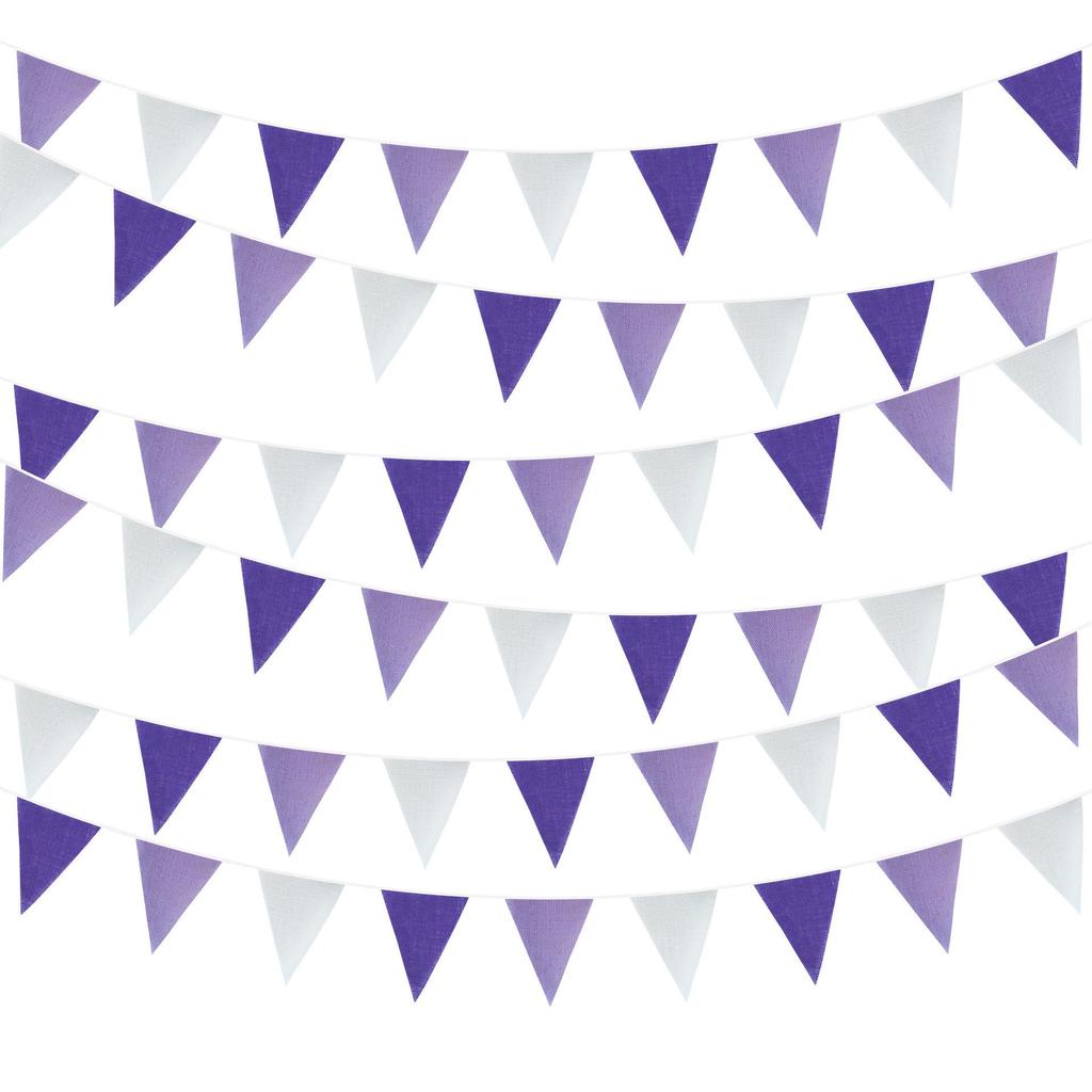 Bandierine Triangolari in Lino Giallo Degradé da 5 Metri (18 pezzi) per Decorazioni di Matrimonio, Festa o Compleanno
