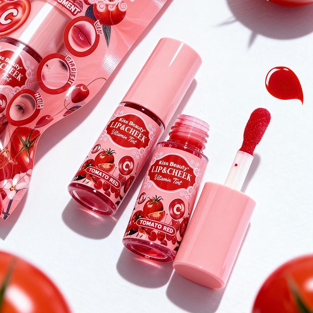 Kiss beauty lip gloss blush liquid lip cheek dual purpose complexion natural whitening lip gloss