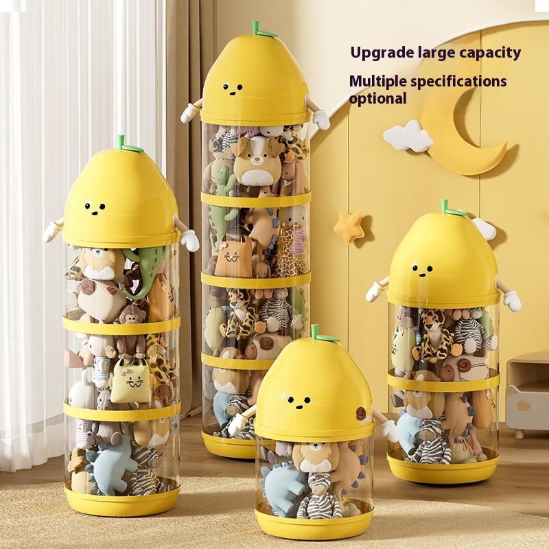 Large Capacity Storage Bucket Transparent Large Children's Toy Storage Box Plush Toy Debris Storage Tube HomeSupplies