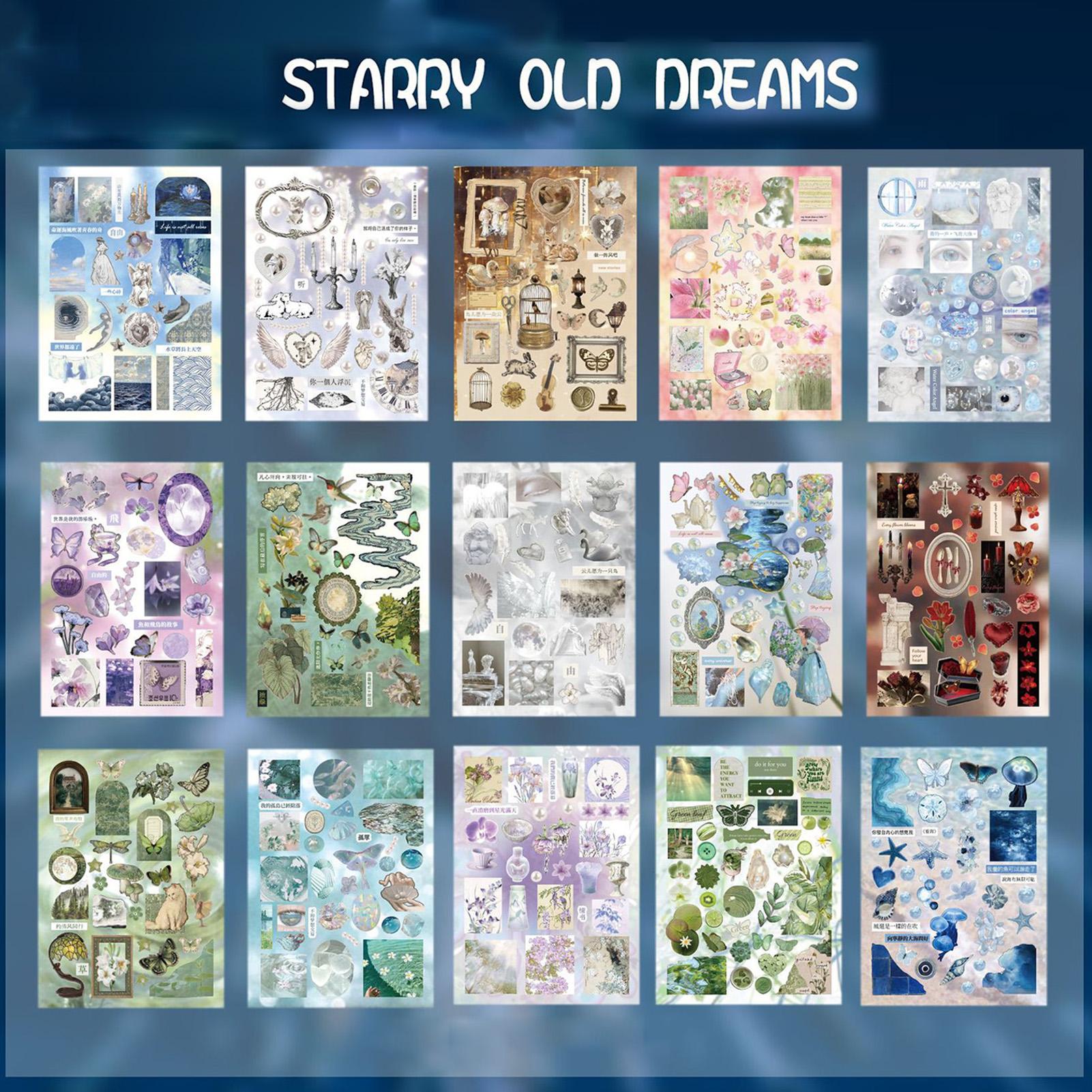 

Retro Craft Decorative Sticker Book Dream Theme Japanese Style Vintage Artistic Scrapbook Journals Stickers Aesthetic Stationery