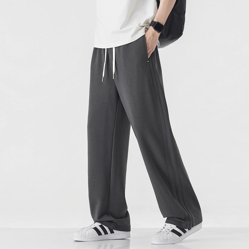 American Casual Pants Men's Spring and Summer New Loose Wide-leg Drawstring Trousers Versatile Sports Pants