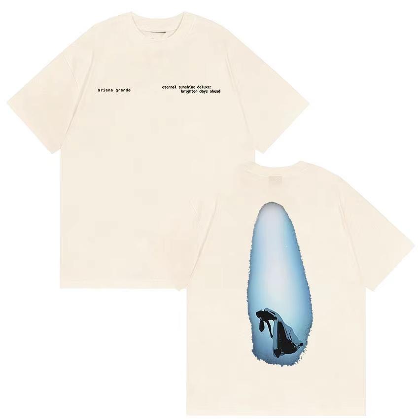 Ariana Grande Brighter Days Ahead Album Merch T-shirt Men and Women Summer Cotton Clothing Short Sleeved Tee