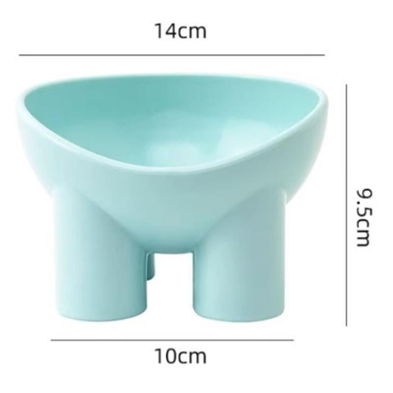 

Товары для питомцев миска на ножке слоника макаронных цветов, защита шеи, кошачий тазик со скошенным краем, пластиковая миска для питомцев против опрокидывания синий