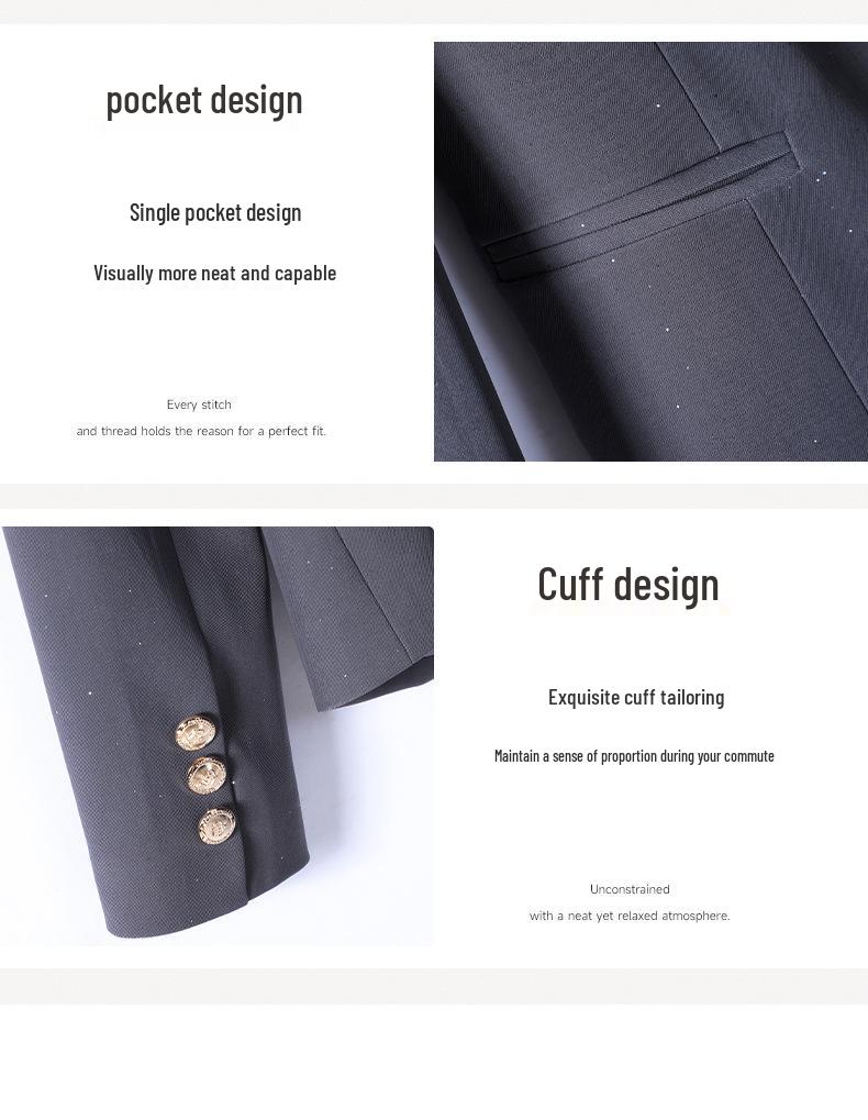 Women's Apricot Silver Suit Jacket & Midi Skirt Set - Spring/Autumn 2025, Slim Fit, High-End Two-Piece