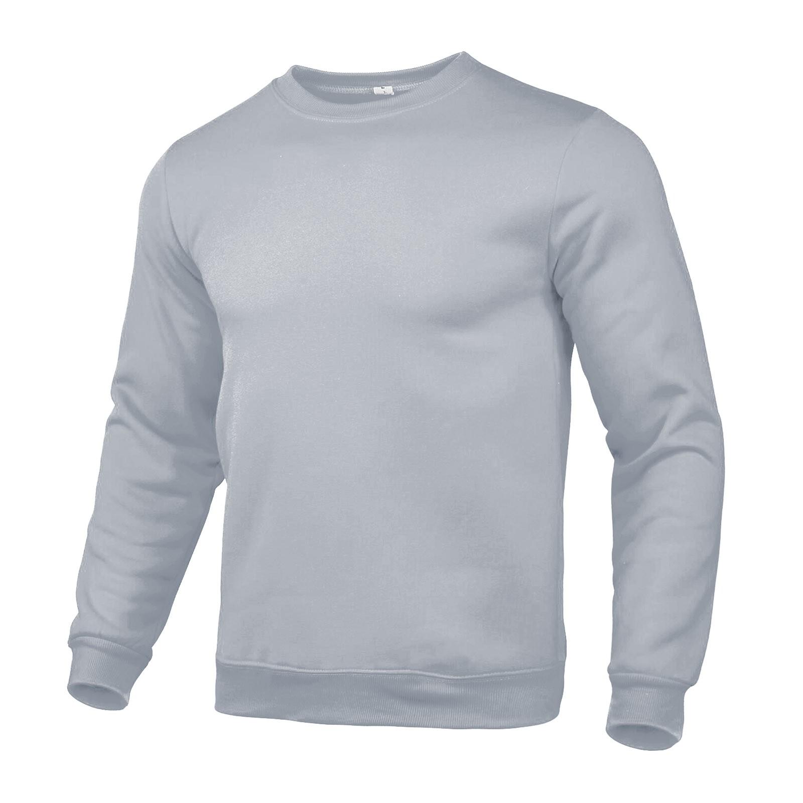 Hong Rose Heren trui met ronde hals, losse, casual jeugdhoodie in basiskleur L