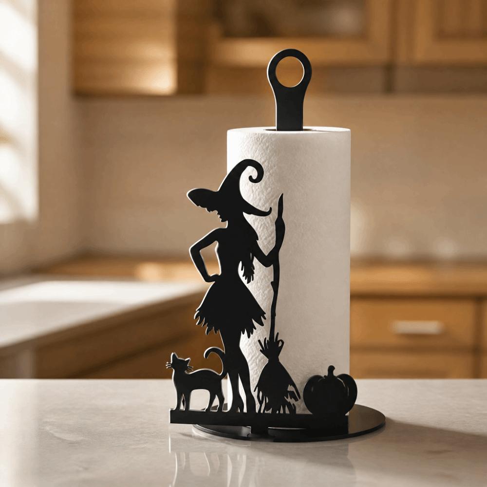 Halloween Witch Kitchen Tissue Rack Freestanding Vertical Napkins Rack Living Room
