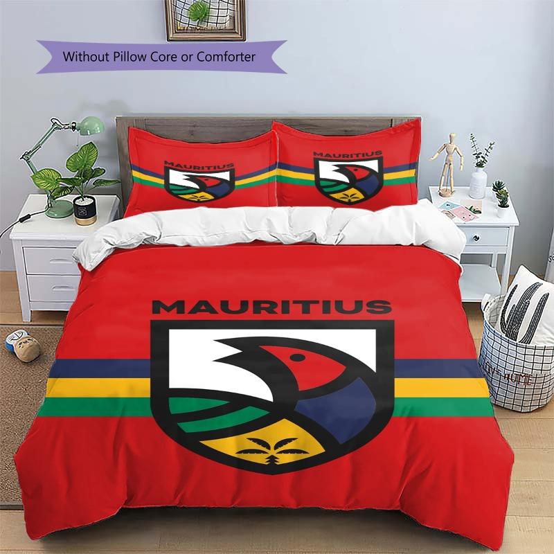 Mauritius National Theme Print 3‑piece Bedding Set, Duvet Cover+2 Pillowcases, Without Pillow Core or Comforter, Home Bedroom Decor