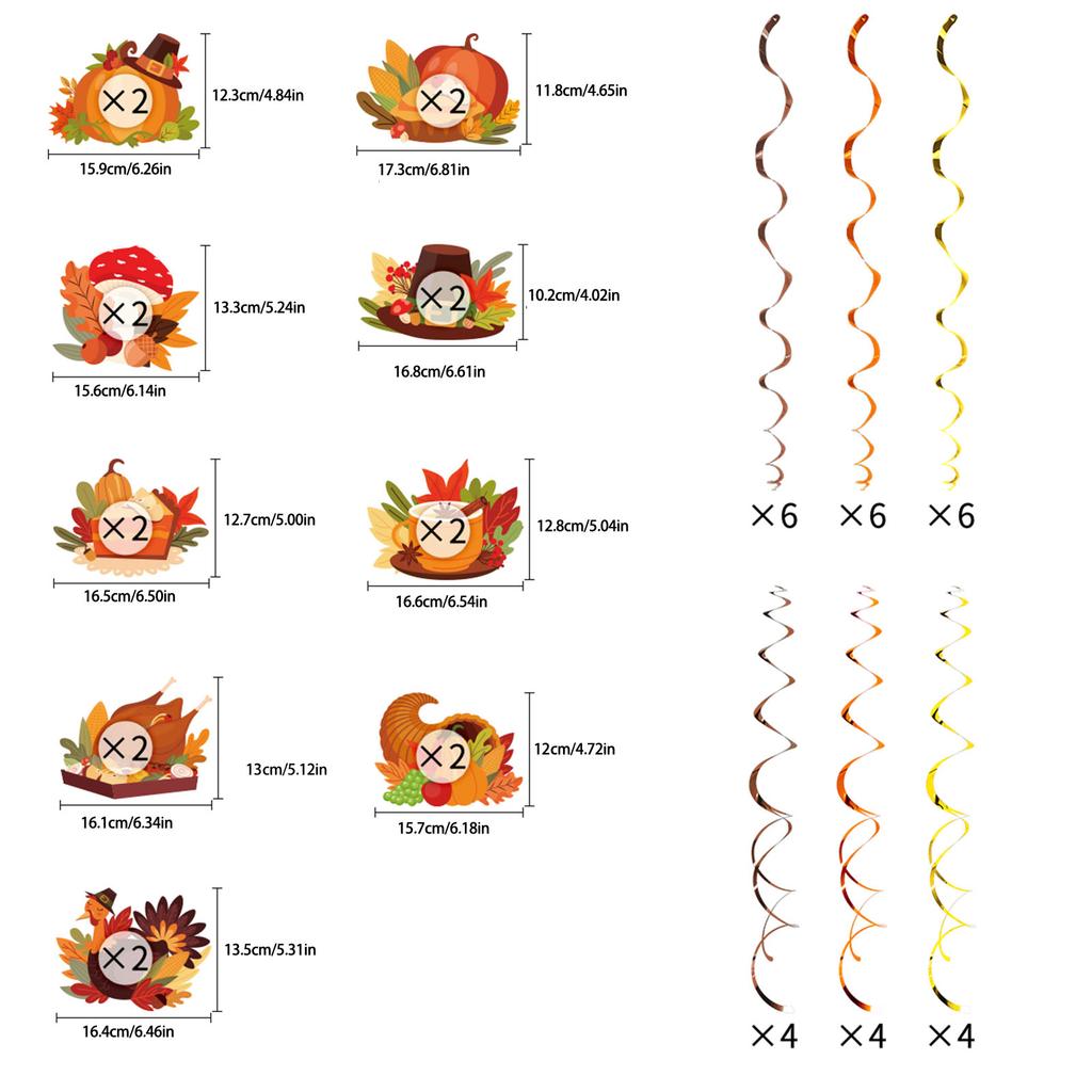 Thanksgiving Spiral Hanging Decorations Home & School Thanksgiving Spiral Decors Set Long Lasting Party Enhancements
