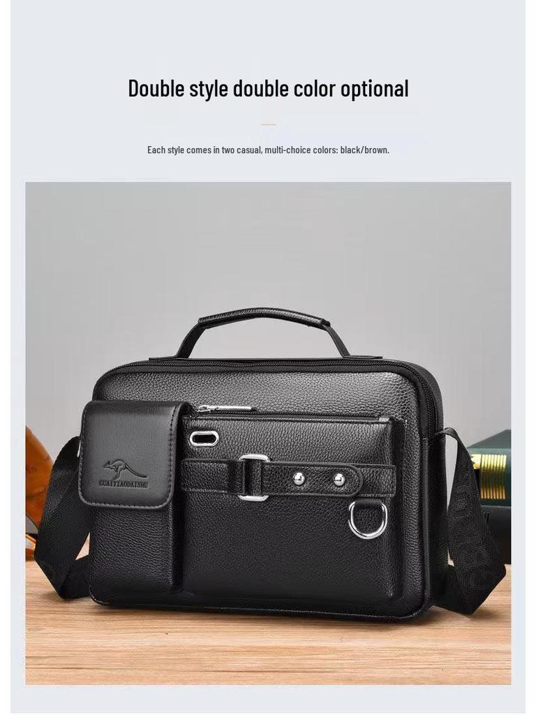 Hochwertige Herren-Crossbody-Tasche aus PU-Leder für Pendler