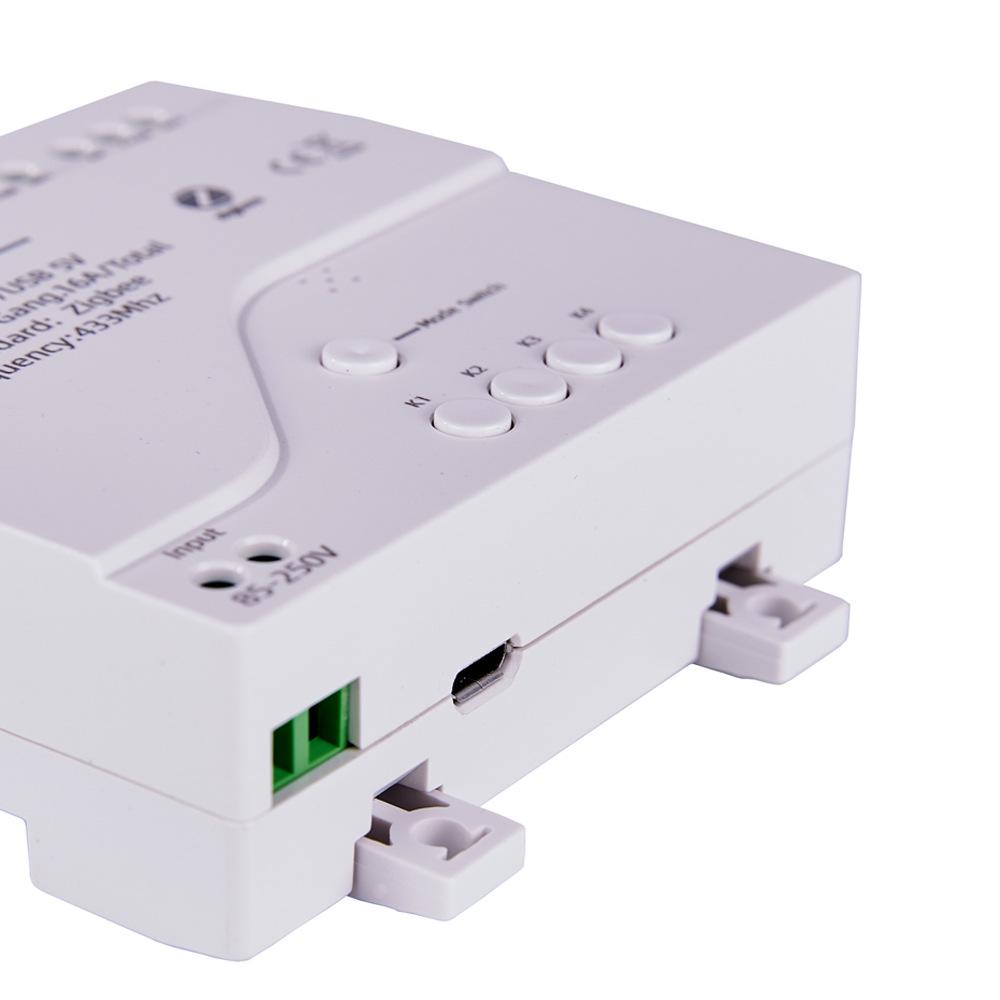 Zigbee 3.0 Tuya Умный 4-канальный релейный модуль: 12В/220В, Режим кратковременного включения, Блокировка, Самоудержание, Совместимость с RF433. 7-32V DC