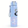 1PC Multi Outline Heart 750ml Color Plastic Sports Water Bottle Leakproof Flip Straw Lid Suitable for Sports Office Home Use