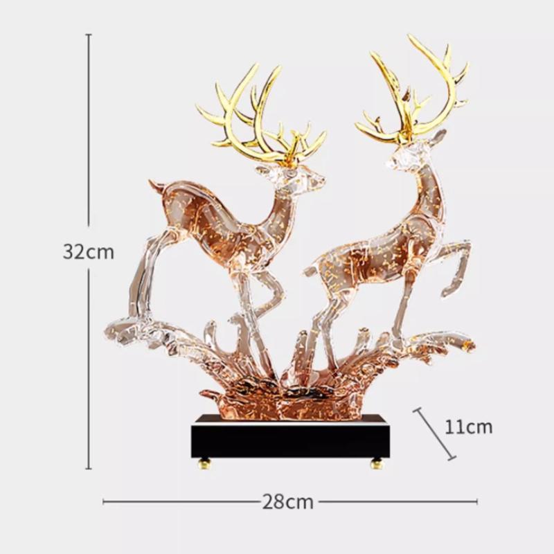 Light Luxury Home Decor Lucky Deer Statue Ornament Modern Living Room Wine Cabinet Office Decorative Figurines Housewarming Gift