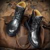 Fashion Men Chelsea Boots Business Pu Leather Slip on Vintage Snake Comfortable Ankle Boots Male Casual Boots Men Shoes
