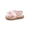 Girls Crystal Beach Sandals with Pearls Beading Fashion 2025 Summer Brand New Kids Bow-knot Sandals with Rhinestone Princess Hot