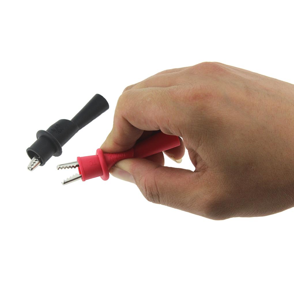 1 Pair Multimeter Test Pin Electrician Wire Pen Probe Insulated Handle Needle Professional Measurement with Clip