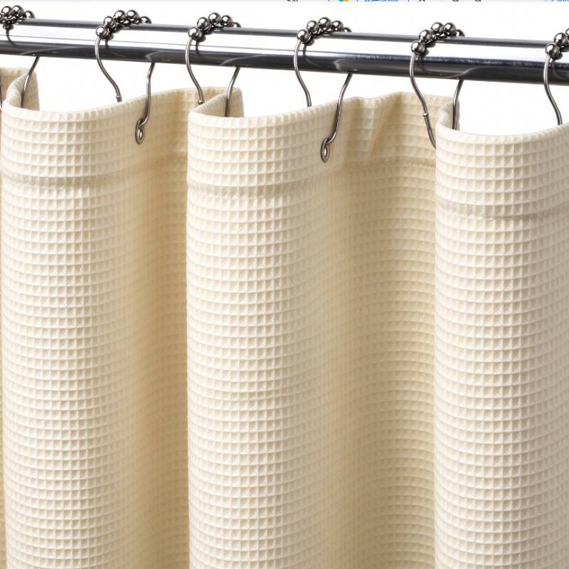 Cortina de ducha de poliéster de color liso con tejido gofrado moderno para decoración de baño