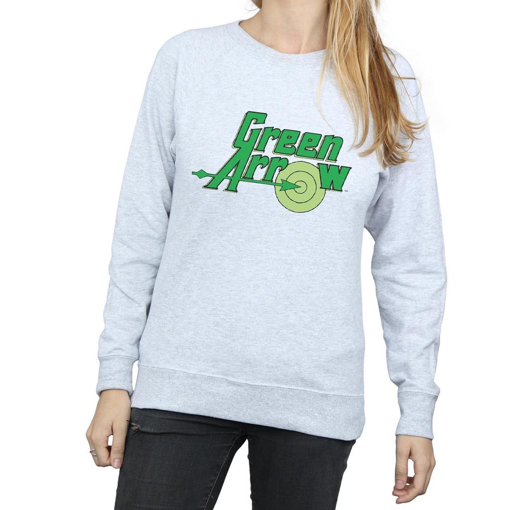 DC Comics Womens/Ladies Green Arrow Text Logo Sweatshirt