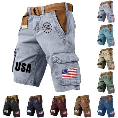 Men's Summer Printed Casual Multi-Pocket Cargo Shorts