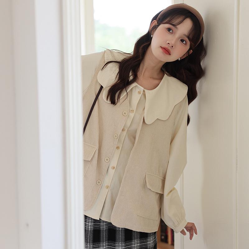 Chic French Doll Collar Shirt - Unique Early Spring Women's Fashion Top