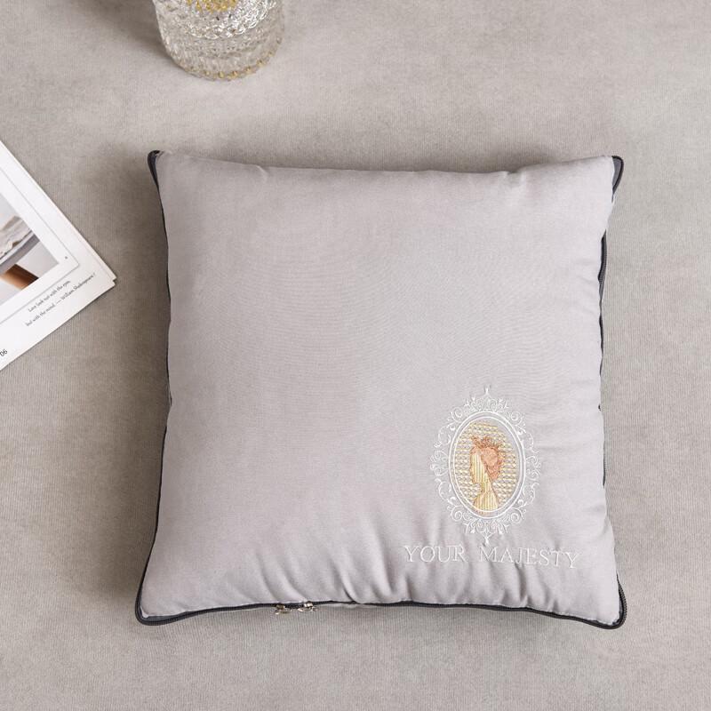 Embroidered Cloud Velvet Cotton Pillow Quilt