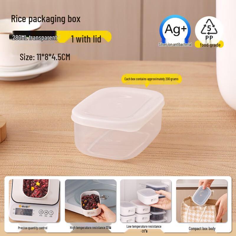 Meidi 280ml Rice Portion Freezer Containers, 5-Pack