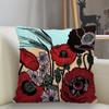Bedroom Living Room Home Decor Cushion Cover Poppy Flower Pattern Pillowcase Square