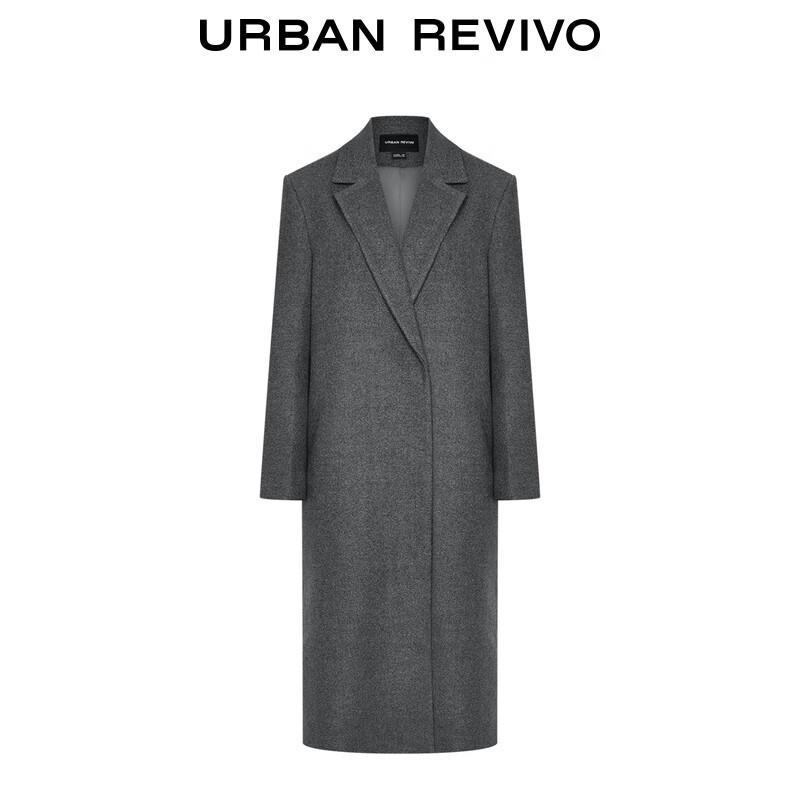 UR 2025 Autumn Women's Modern Urban Grey Long Coat