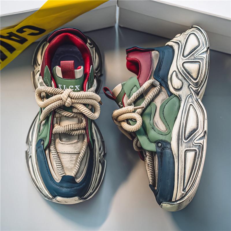 Modă Toamnă Iarnă Adidași Casual pentru Bărbați Pantofi de Alergare Retro cu Șireturi Culori Mixte Sport în Aer Liber Confortabili Pantofi cu Platformă