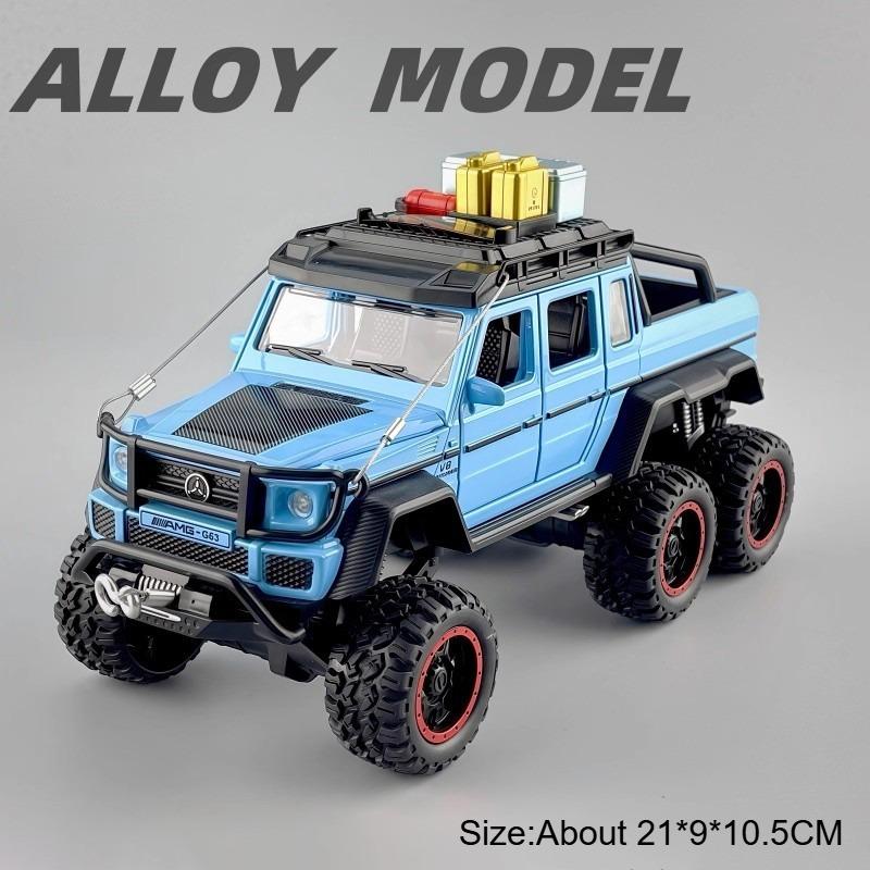 1:32 RAM Mammoth G63 6x6 Autos Spielzeug Legierungsmodelle Diecasting Türen geöffnet Miniatur Wohnwagen Licht Musik Fahrzeuge Jungen Weihnachtsspielzeug