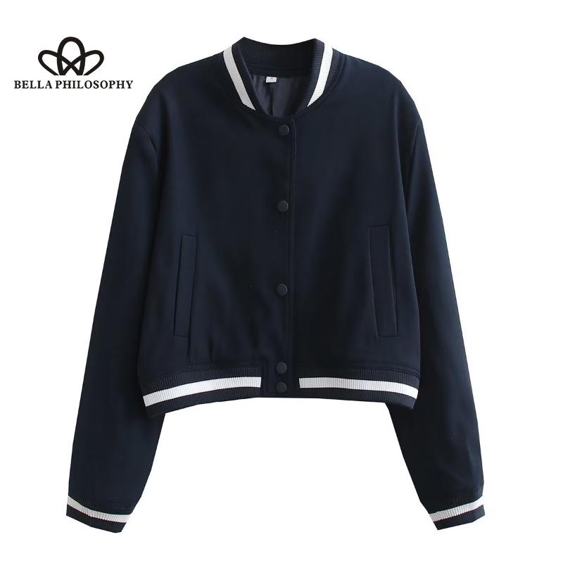 

Весенний новый женский бейсбольный костюм, куртка с воротником-стойкой, женское модное повседневное классное пальто для женщин L темно-синий