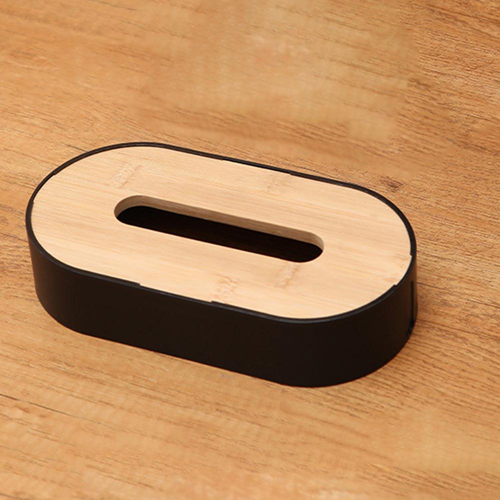 Tissue Box Organizer Table Napkin Ring Tissue Case Paper Box Container Bamboo Cover Solid Wood Storage Box Home Table Decoration