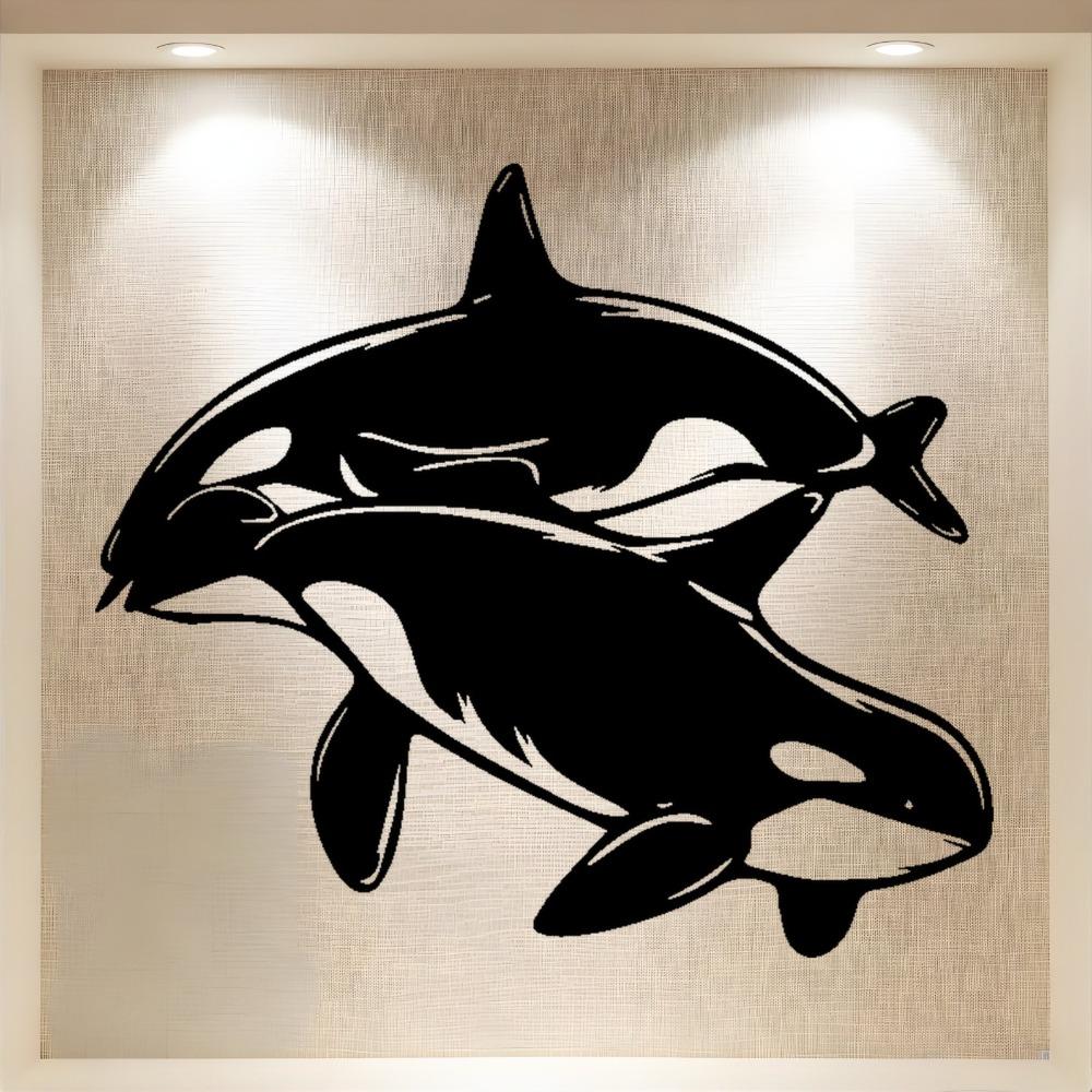 Large Laser Cut Whale Metal Wall Art Iron Sculpture Modern Home Office Decor Gift