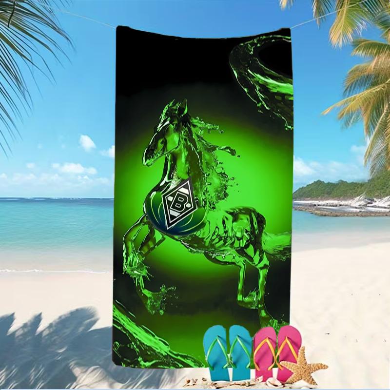 Beach Towel with Borussia Monchengladbach logo Pattern - soft,absorbent,machine washable Lightweight&Modern,swimming,Travel Essentials
