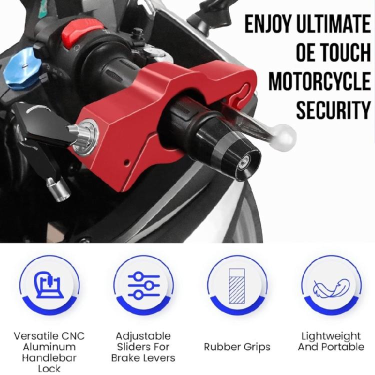 Motorcycle Anti Theft Device Aluminum Handlebar Safety Lock Compact Motorcycle Lock Simple Installation for Travel