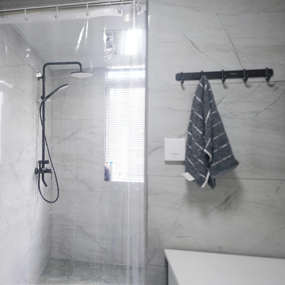 Con Ganchos Cortina de Baño Transparente Forro Ojales Metálicos Cortina Divisoria para Bañera Baño