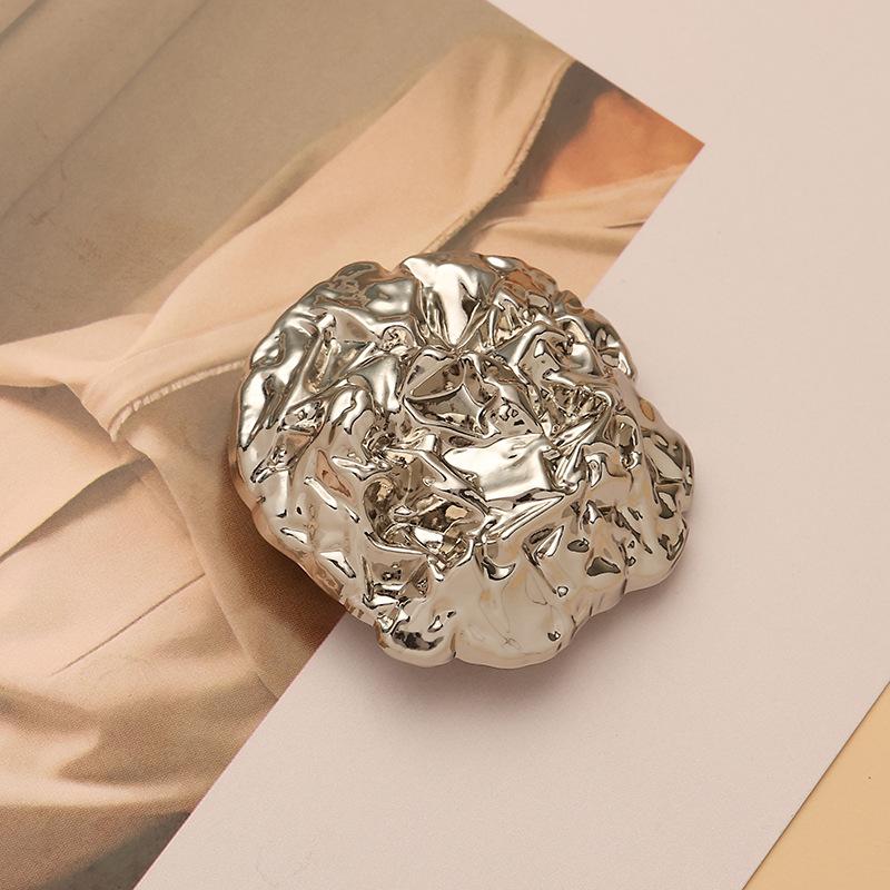 5pcs Irregularly Shaped Buttons 18mm/23mm/45mm Gold/Silver Color Wrinkle Shank Buttons Clothing Accessories