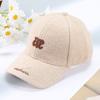 New Embroidered Baseball Cap for Men and Women for Autumn and Winter Versatile Baseball Cap Hard Top Blend Casual Curved Hat