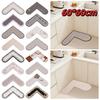 60*60cm Kitchen Carpet L-Shape Oil-Proof Anti-Slip Floor Mat Soft Wipable Surface Waterproof Doormat Home Decoration