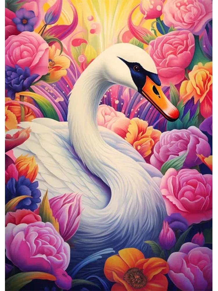 

Портрет животного Картина Цветы 5DDIY Алмазная картина Винтаж лебедь павлин настенная живопись принт гостиная картина украшение дома Full Round 20x30CM