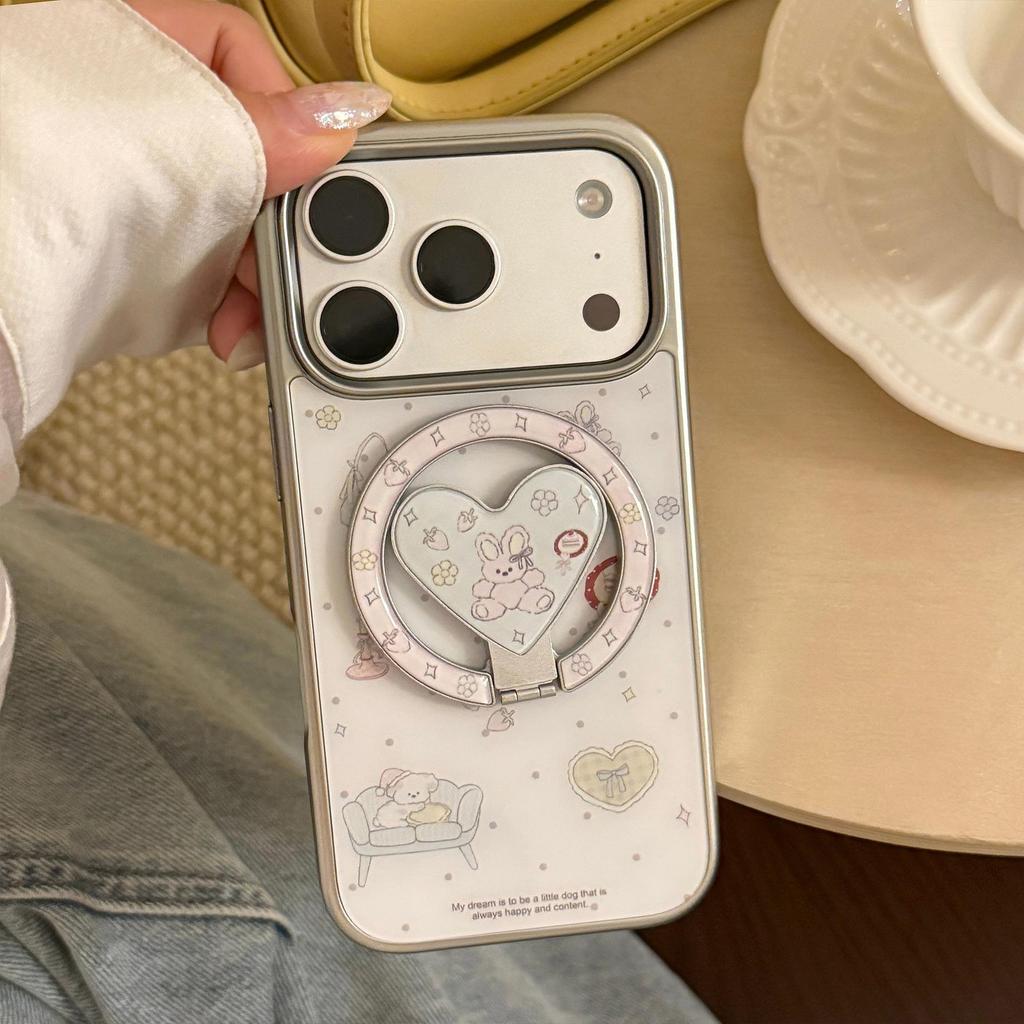 Cute Bunny Magnetic Phone Case for iPhone 16, iPhone 17, and iPhone 17 Pro Max