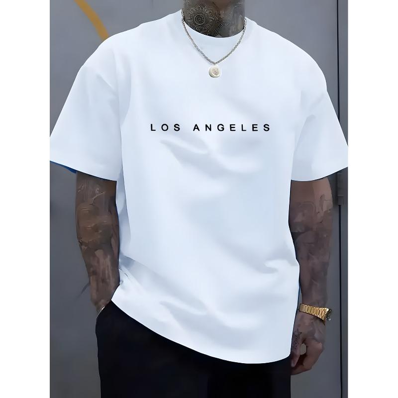 

New Digital Print for The Anniversary Event - Crew-Neck T-Shirt for Men with a Regular Fit, Featuring a Trendy Los Angeles Design. This Quick-Dry S белый