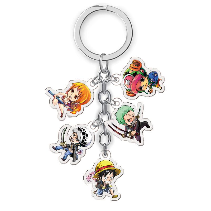 Anime Acrylic Keychain Set: Five Cute Transparent Ornaments 27mm