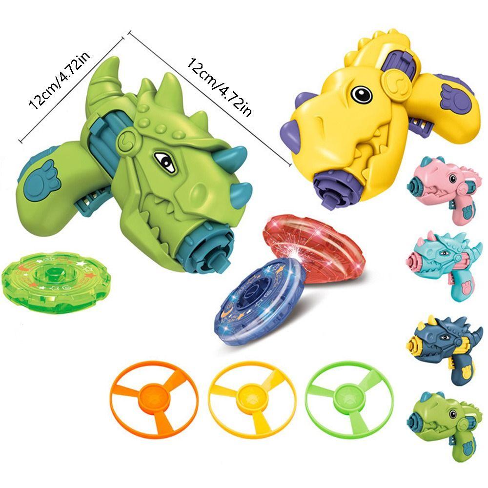 Flying Toys Flashing Spinng Top UFO Disks Gyro Dinosaur Launcher Birthday Gift
