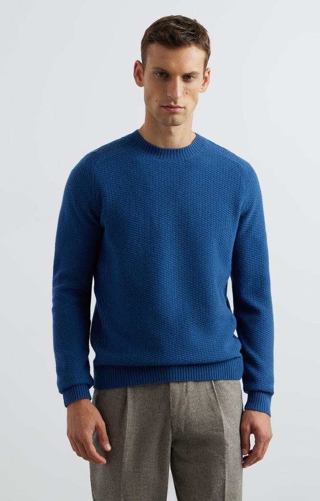 Micro-Patterned Round Neck Sweater M