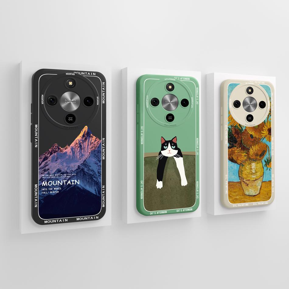 For Honor Magic 8 Lite Case Simple Butterfly Phone Cover Soft Liquid Silicone Shockproof Back Covers For Magic8 Lite 5G Bumper